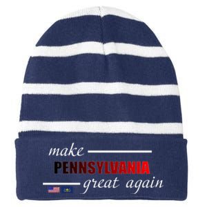 Make Pennsylvania Great Again Striped Beanie with Solid Band