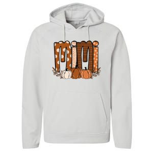 Mimi Pumpkin Halloween Thanksgiving Grandma Fall Leaves Performance Fleece Hoodie