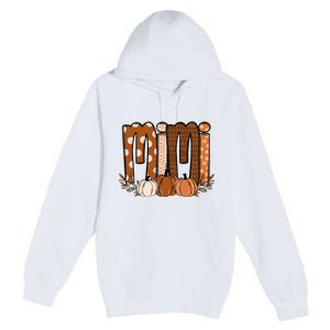 Mimi Pumpkin Halloween Thanksgiving Grandma Fall Leaves Premium Pullover Hoodie