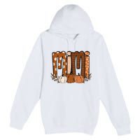 Mimi Pumpkin Halloween Thanksgiving Grandma Fall Leaves Premium Pullover Hoodie