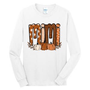 Mimi Pumpkin Halloween Thanksgiving Grandma Fall Leaves Tall Long Sleeve T-Shirt