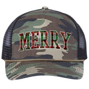 Merry Plaid Holiday Christmas Retro Rope Trucker Hat Cap