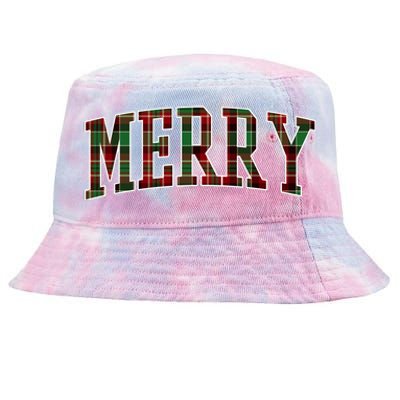 Merry Plaid Holiday Christmas Tie-Dyed Bucket Hat