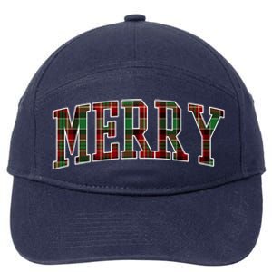 Merry Plaid Holiday Christmas 7-Panel Snapback Hat