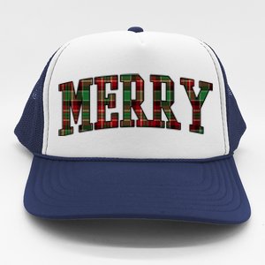 Merry Plaid Holiday Christmas Trucker Hat