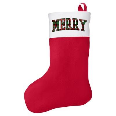 Merry Plaid Holiday Christmas Felt Holiday Christmas Stocking