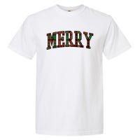 Merry Plaid Holiday Christmas Garment-Dyed Heavyweight T-Shirt