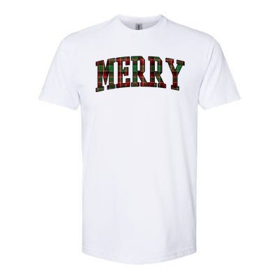 Merry Plaid Holiday Christmas Softstyle® CVC T-Shirt