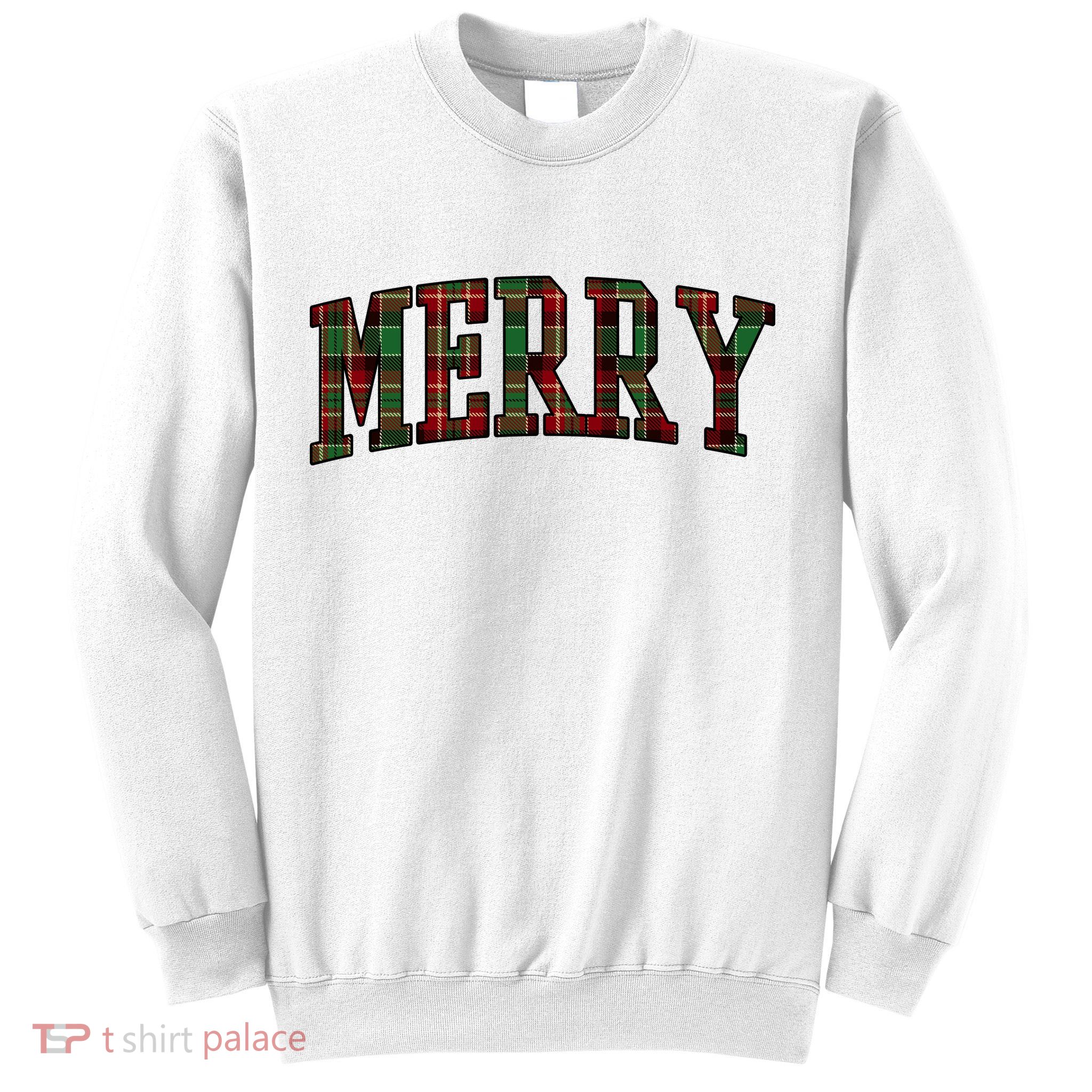 Merry Plaid Holiday Christmas Sweatshirt