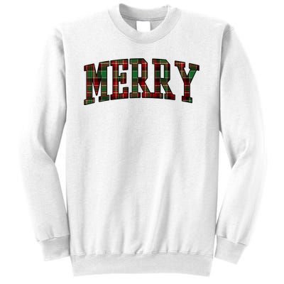 Merry Plaid Holiday Christmas Sweatshirt