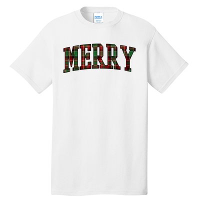 Merry Plaid Holiday Christmas Tall T-Shirt