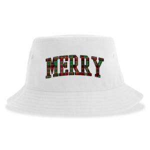 Merry Plaid Holiday Christmas Sustainable Bucket Hat