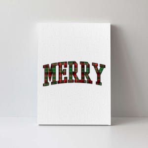 Merry Plaid Holiday Christmas Canvas