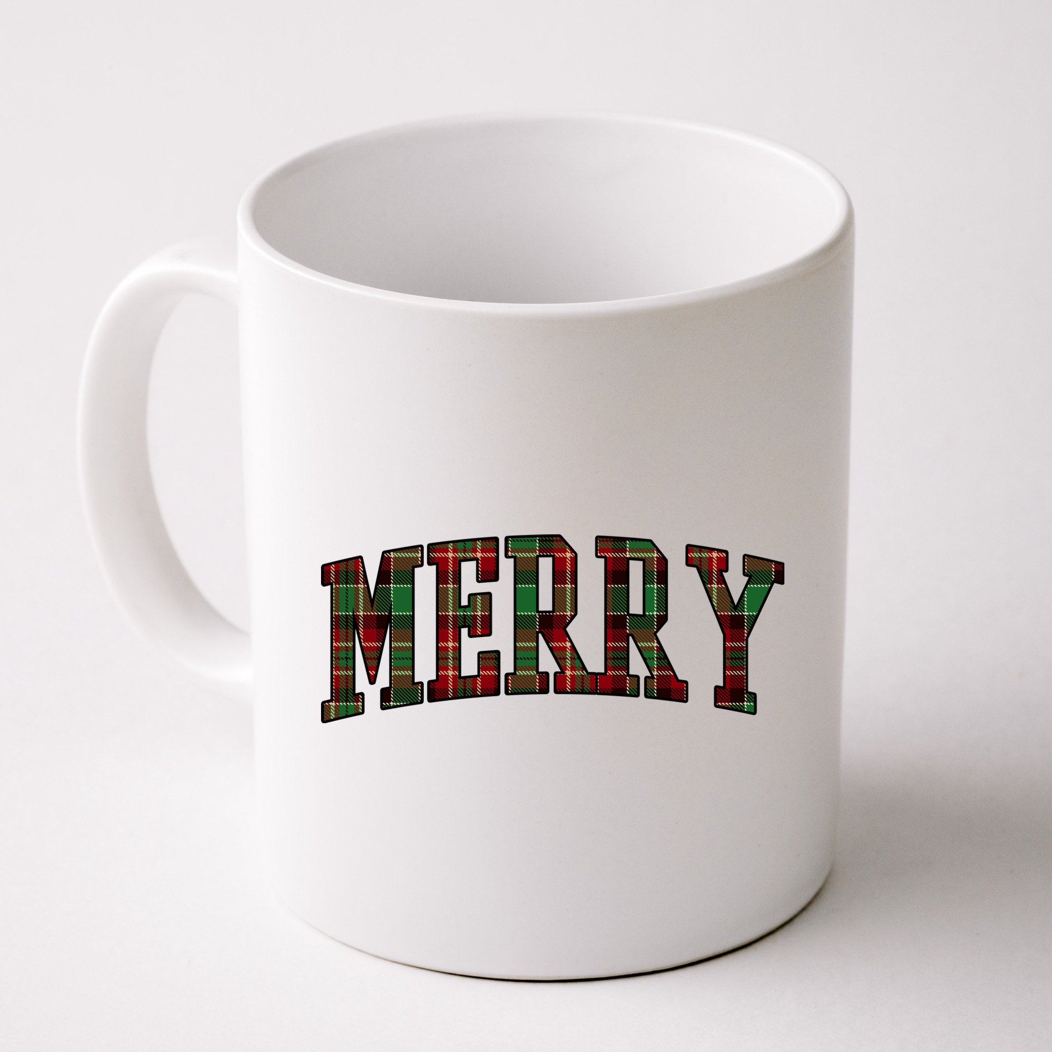 Merry Plaid Holiday Christmas Mug