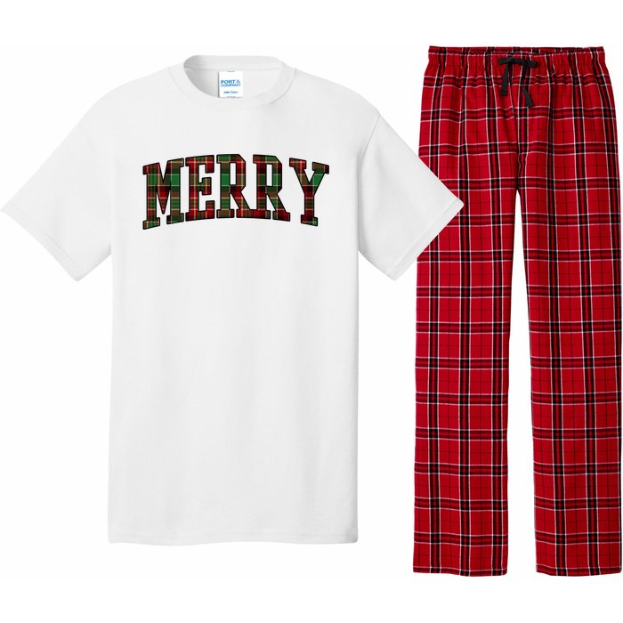 Merry Plaid Holiday Christmas Pajama Set