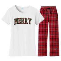 Merry Plaid Holiday Christmas Women's Flannel Pajama Set