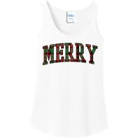 Merry Plaid Holiday Christmas Ladies Essential Tank