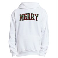 Merry Plaid Holiday Christmas Urban Pullover Hoodie