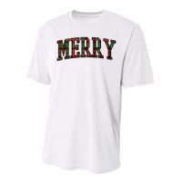 Merry Plaid Holiday Christmas Performance Sprint T-Shirt