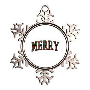 Merry Plaid Holiday Christmas Metallic Star Ornament