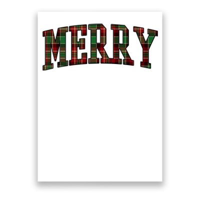 Merry Plaid Holiday Christmas Poster