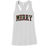 Merry Plaid Holiday Christmas Women's Racerback Tank