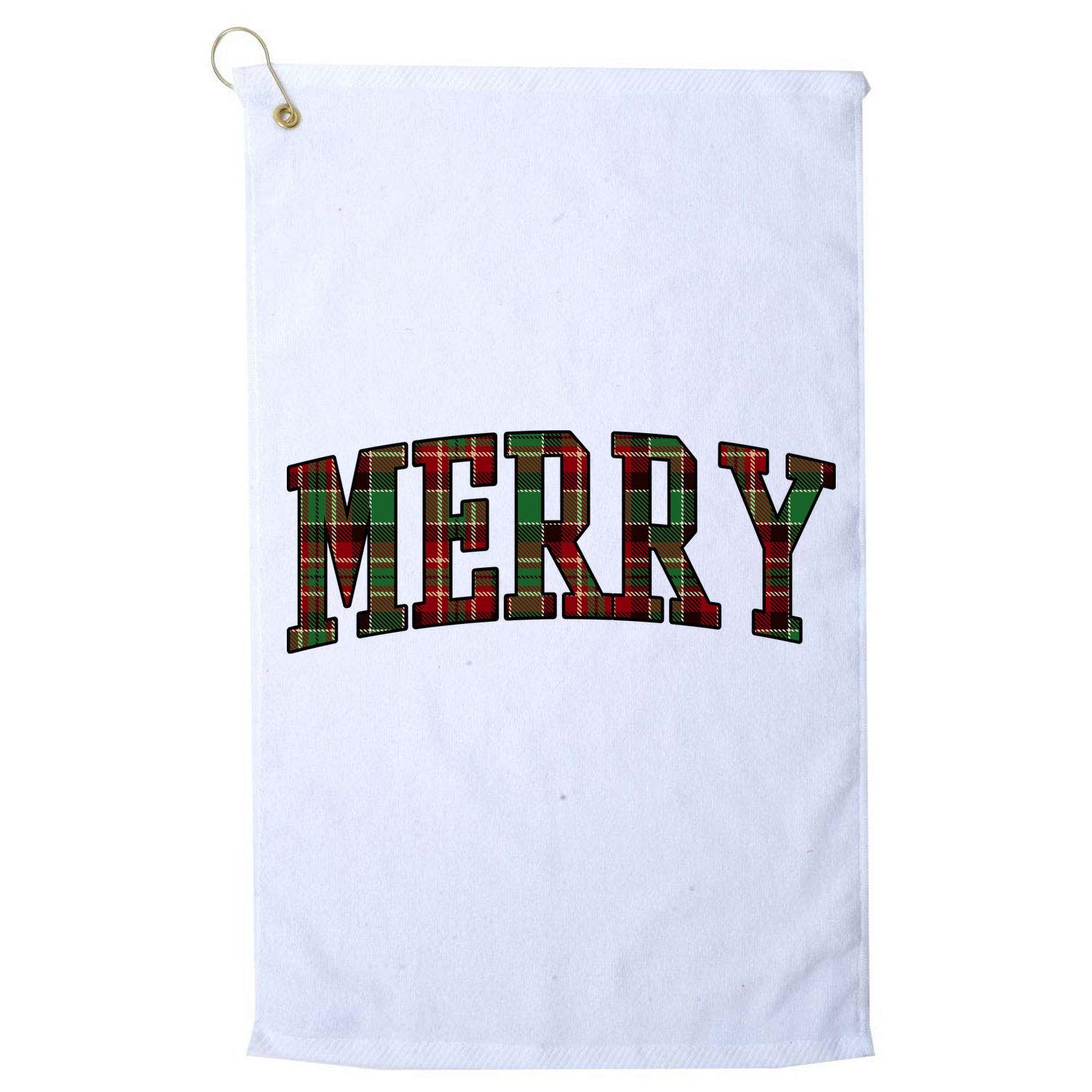 Merry Plaid Holiday Christmas Golf Towel
