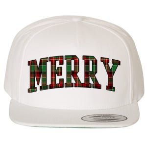 Merry Plaid Holiday Christmas Wool Snapback Cap