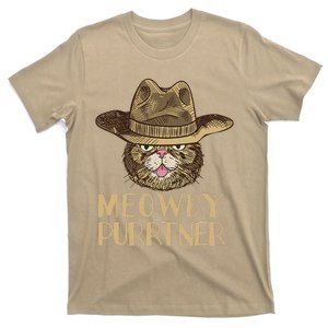 Meowdy Purrtner (Howdy Partner) Funny Southern Cat Pun T-Shirt