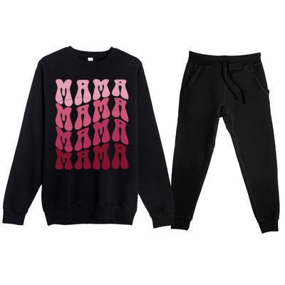 Mama Pink Hippie Retro Premium Crewneck Sweatsuit Set