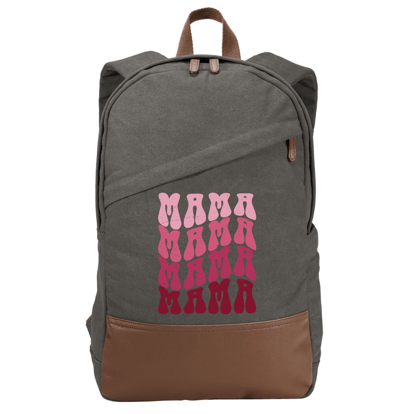 Mama Pink Hippie Retro Cotton Canvas Backpack