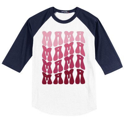 Mama Pink Hippie Retro Baseball Sleeve Shirt