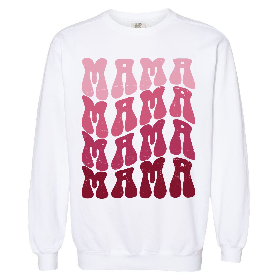 Mama Pink Hippie Retro Garment-Dyed Sweatshirt