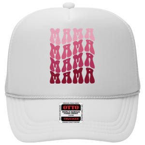 Mama Pink Hippie Retro High Crown Mesh Back Trucker Hat