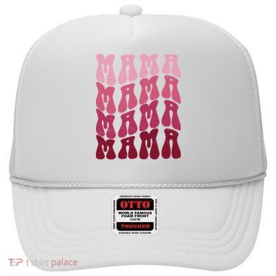 Mama Pink Hippie Retro High Crown Mesh Back Trucker Hat