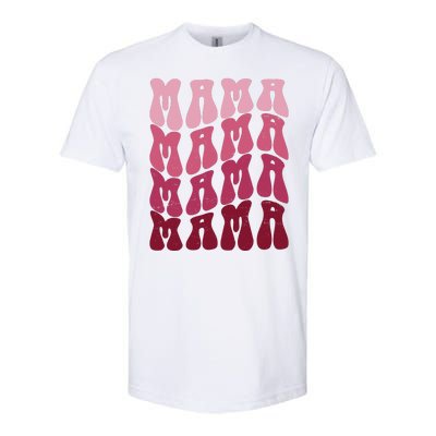 Mama Pink Hippie Retro Softstyle CVC T-Shirt