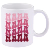 Mama Pink Hippie Retro 11oz C Handle Ceramic Mug