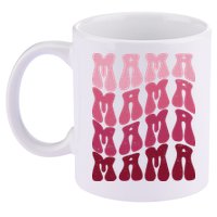 Mama Pink Hippie Retro 11oz C Handle Ceramic Mug