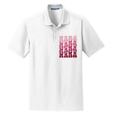 Mama Pink Hippie Retro Dry Zone Grid Polo