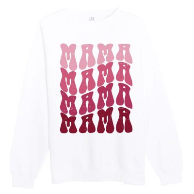 Mama Pink Hippie Retro Premium Crewneck Sweatshirt