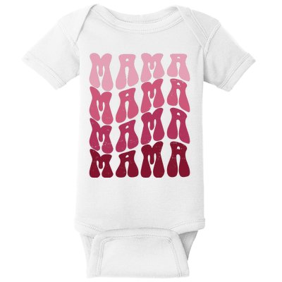 Mama Pink Hippie Retro Baby Bodysuit