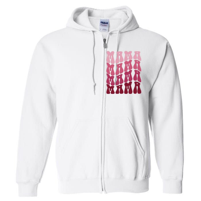 Mama Pink Hippie Retro Full Zip Hoodie