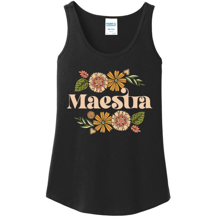 Maestra Proud Hispanic Spanish Teacher Bilingual Teacher Ladies Essential Tank