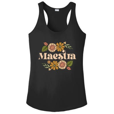 Maestra Proud Hispanic Spanish Teacher Bilingual Teacher Ladies PosiCharge Competitor Racerback Tank