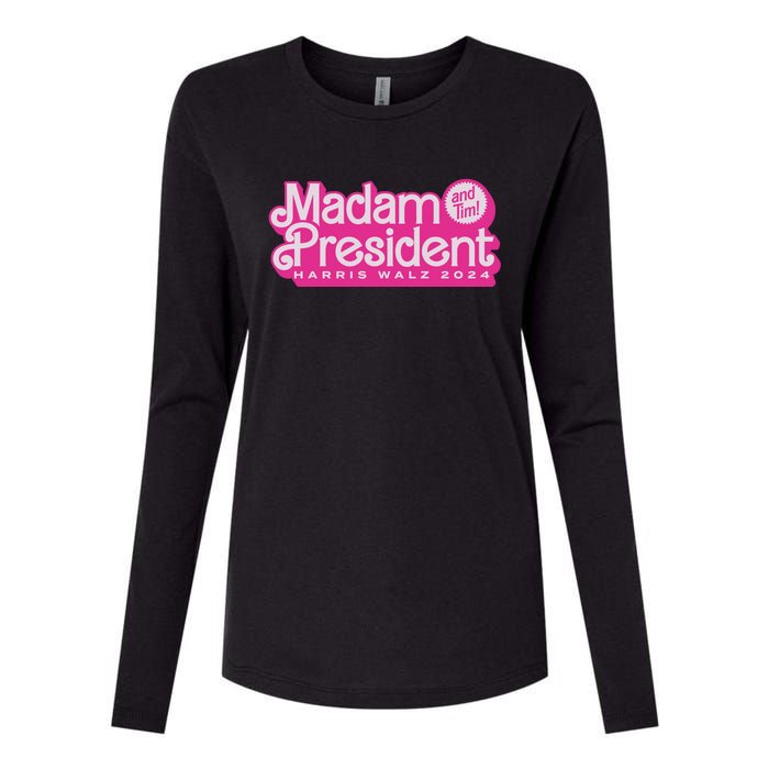 Madam President Harris Walz 2024 Womens Cotton Relaxed Long Sleeve T-Shirt