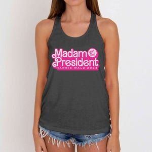 Madam President Harris Walz 2024 Women's Knotted Racerback Tank