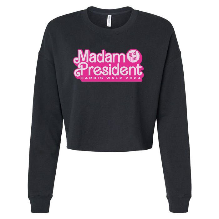 Madam President Harris Walz 2024 Cropped Pullover Crew