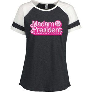 Madam President Harris Walz 2024 Enza Ladies Jersey Colorblock Tee