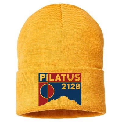 Mount Pilatus Hike Luzern Swiss Hiking Gifts Sustainable Knit Beanie