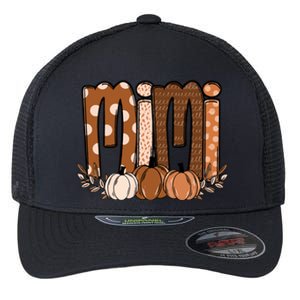 Mimi Pumpkin Halloween Thanksgiving Grandma Fall Leaves Flexfit Unipanel Trucker Cap